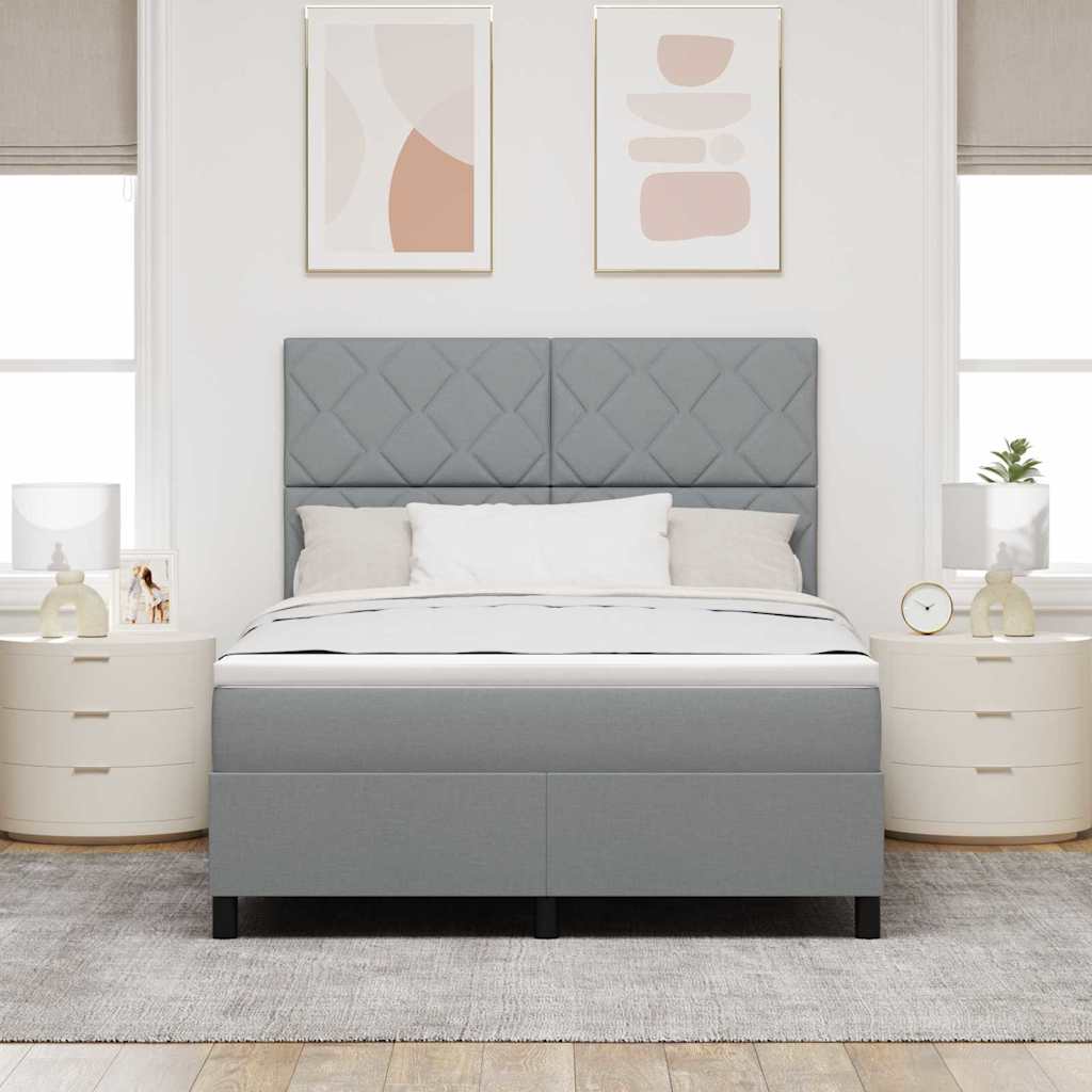 Letto a molle con materasso Grigio chiaro 160 x 200 cm Tessuto | homemem39