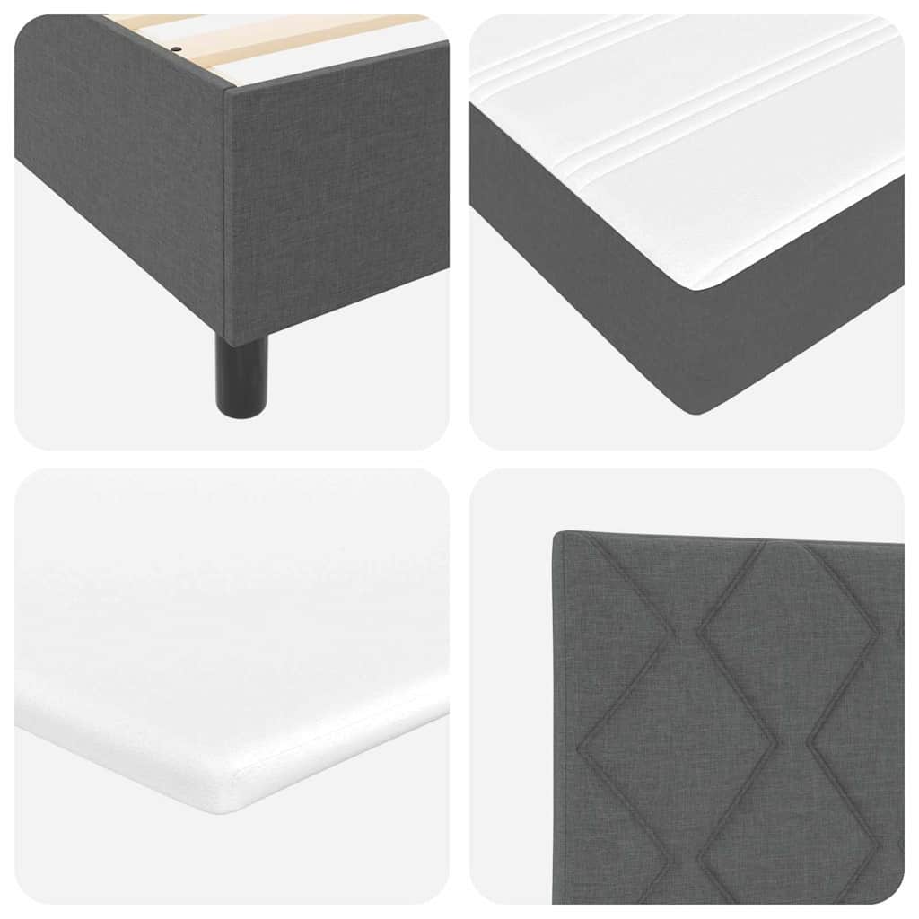 Letto a molle con testiera Grigio scuro 160 x 200 cm Tessuto | homemem39