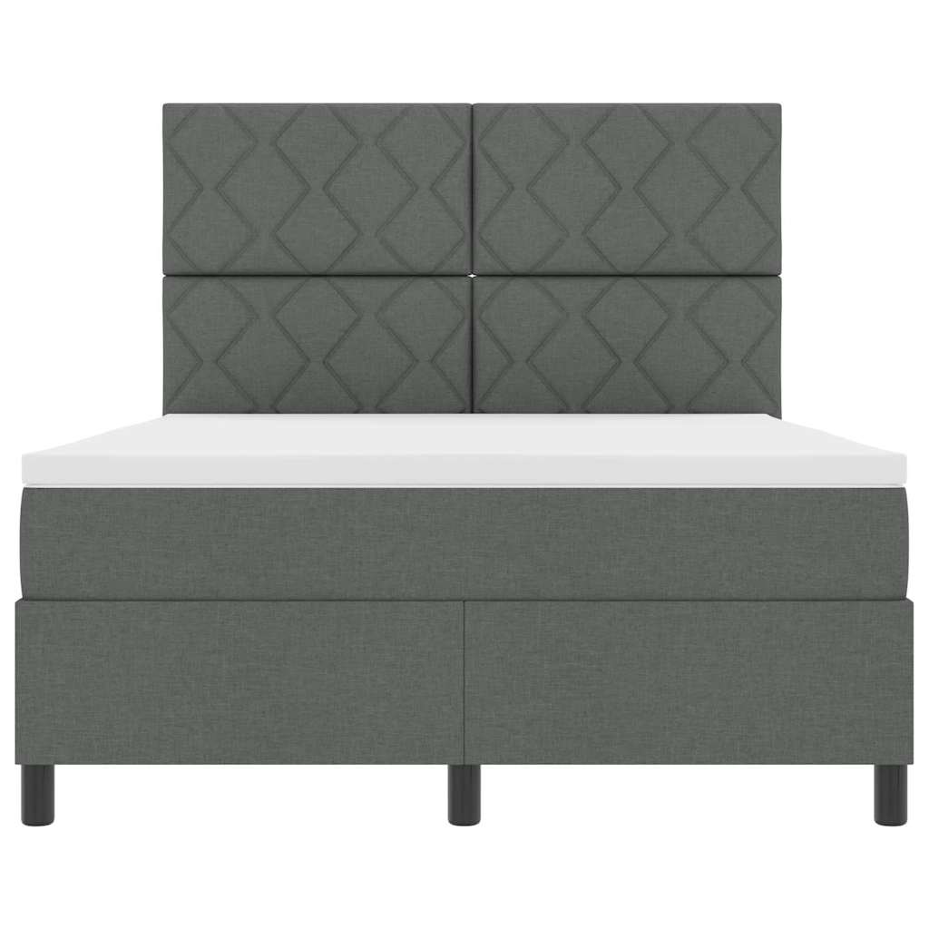 Letto a molle con testiera Grigio scuro 160 x 200 cm Tessuto | homemem39