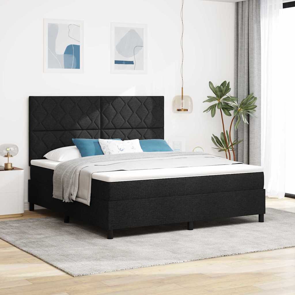 Letto a molle con testiera Nero 180 x 200 cm Tessuto | homemem39