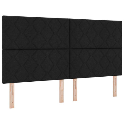 Letto a molle con testiera Nero 180 x 200 cm Tessuto | homemem39