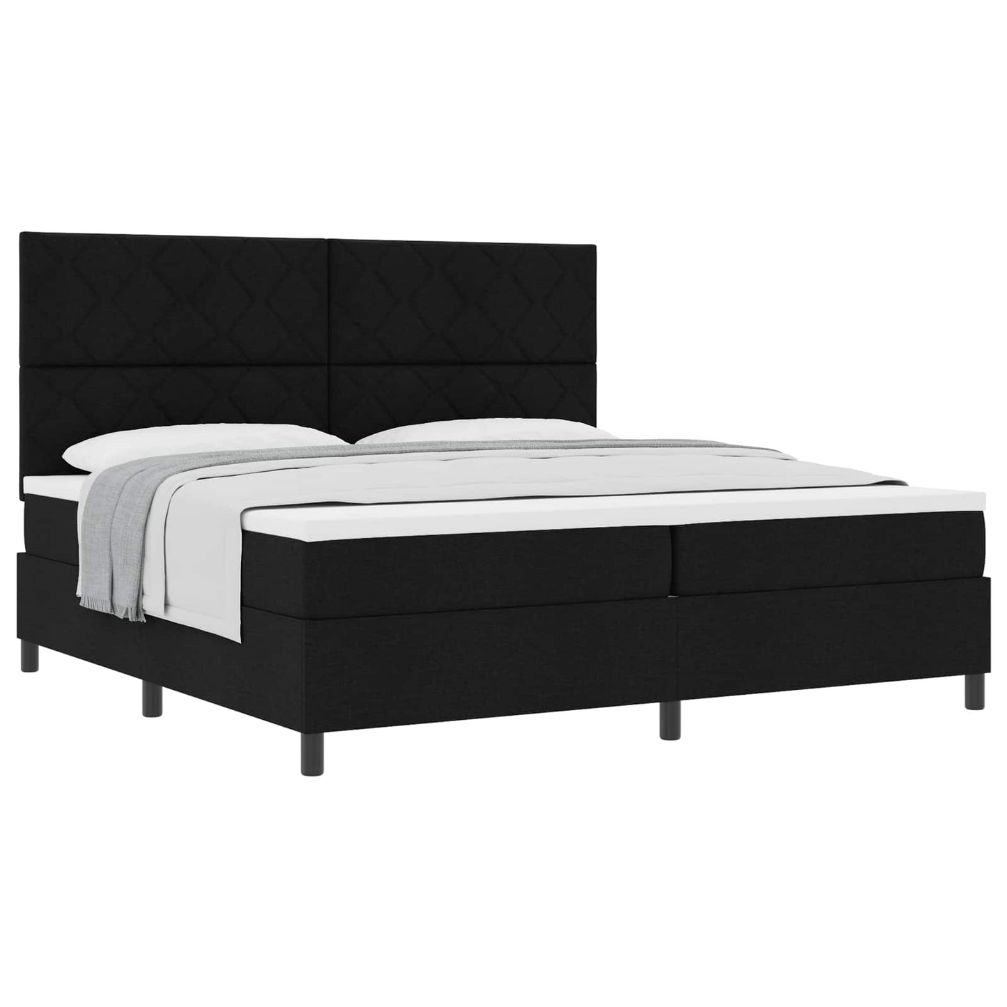 Letto a molle con materasso Nero 200 x 200 cm Tessuto | homemem39
