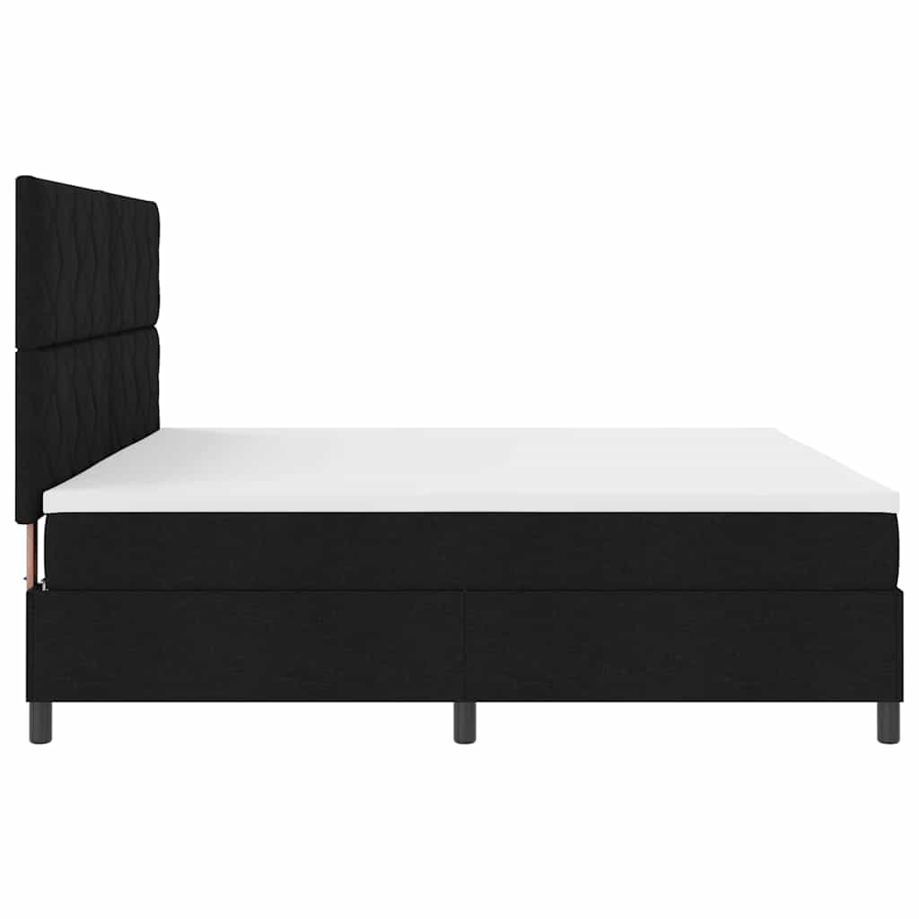 Letto a molle con materasso Nero 200 x 200 cm Tessuto | homemem39