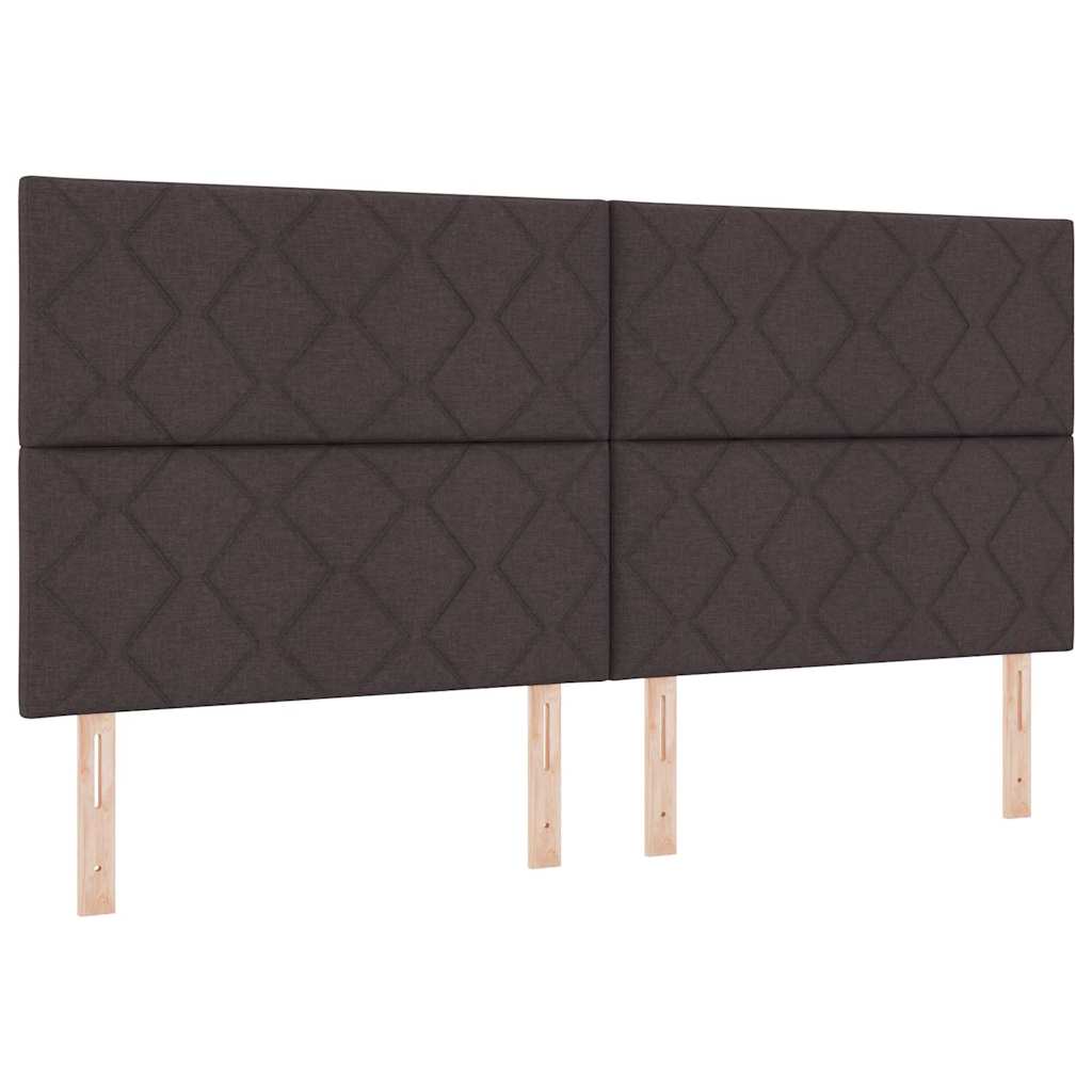 Letto a molle con materasso Marrone Scuro 200 x 200 cm Tessuto | homemem39