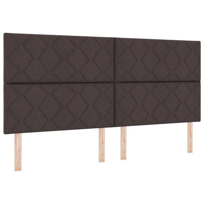 Letto a molle con materasso Marrone Scuro 200 x 200 cm Tessuto | homemem39
