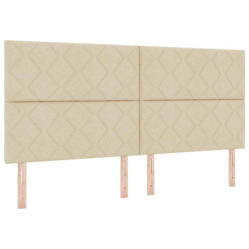 Letto a molle con materasso Crema 200 x 200 cm Tessuto | homemem39