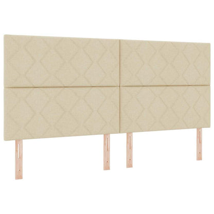 Letto a molle con materasso Crema 200 x 200 cm Tessuto | homemem39
