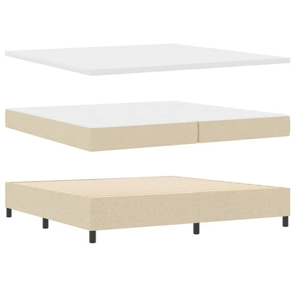 Letto a molle con materasso Crema 200 x 200 cm Tessuto | homemem39