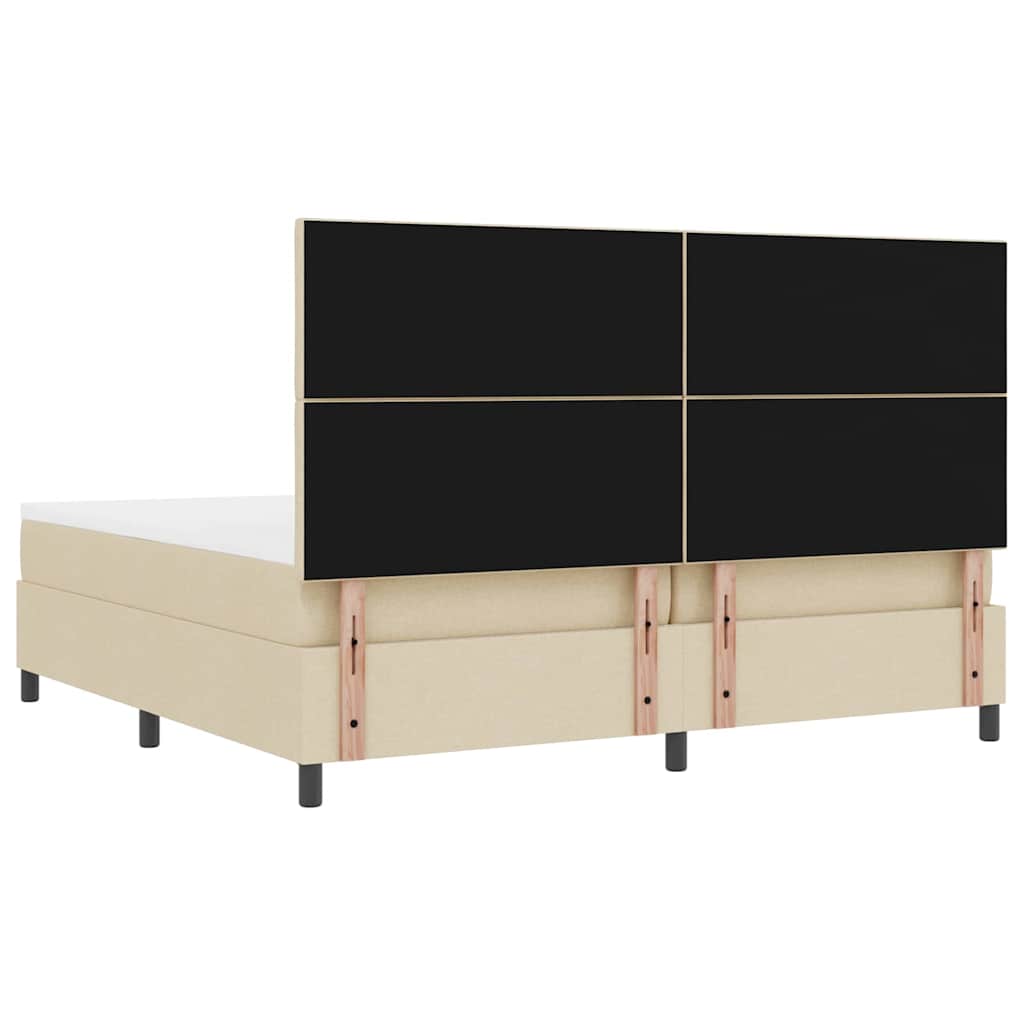Letto a molle con materasso Crema 200 x 200 cm Tessuto | homemem39