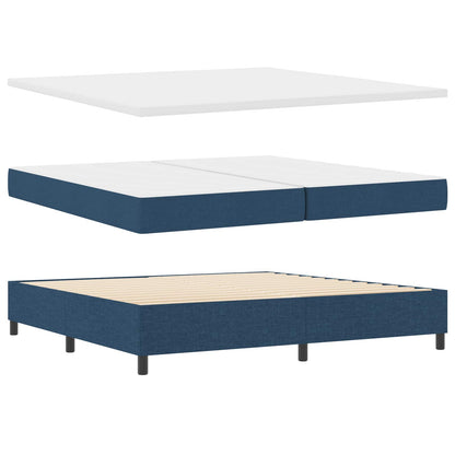 Letto a molle con materasso Blu 200 x 200 cm Tessuto