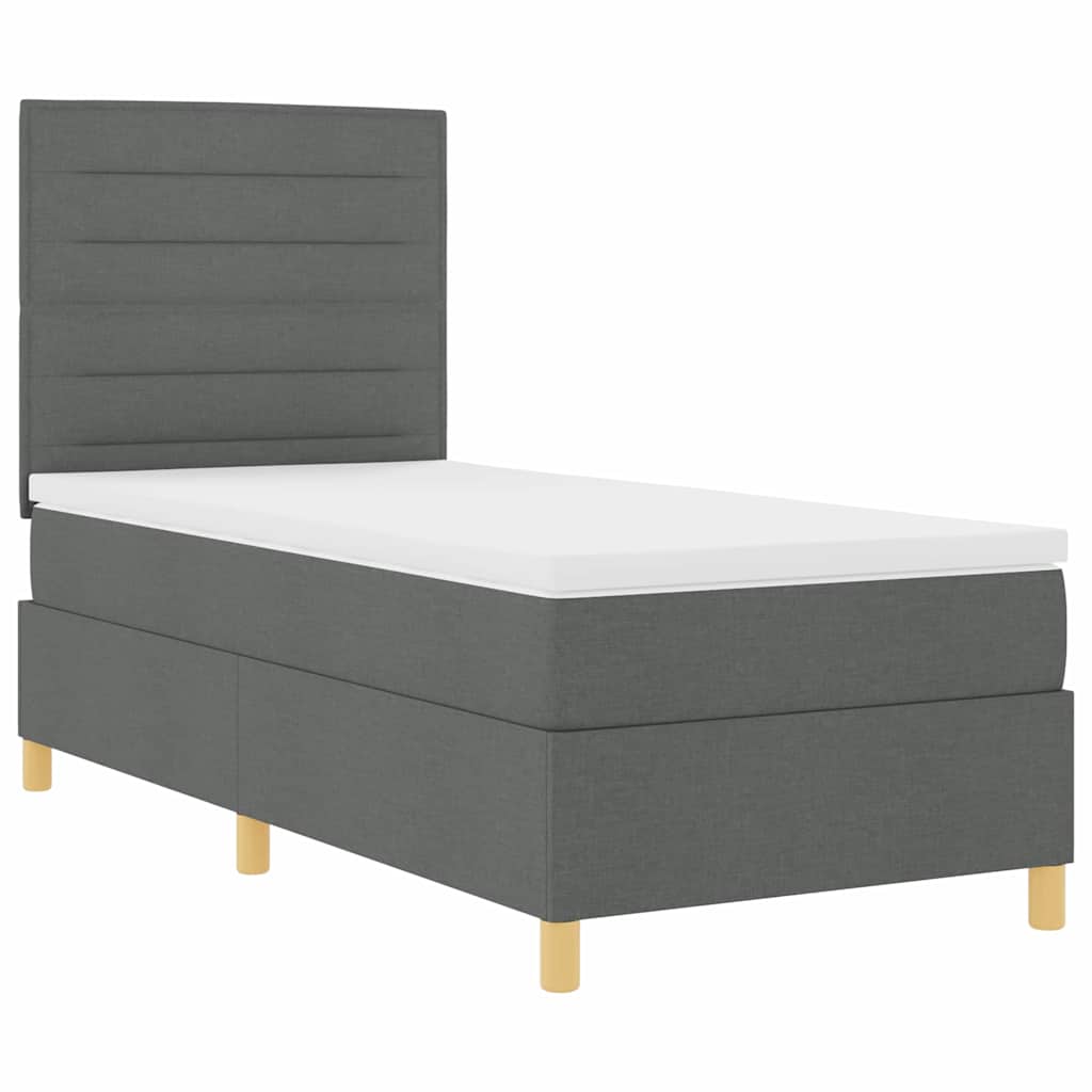 Letto a molle con materasso Grigio scuro 80 x 200 cm Tessuto | homemem39