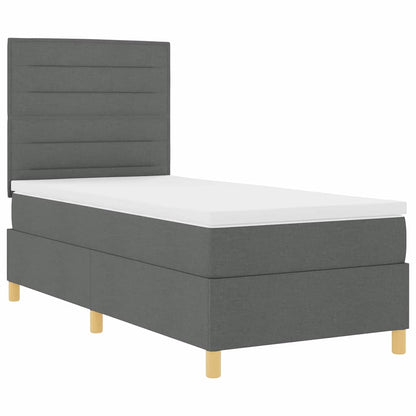 Letto a molle con materasso Grigio scuro 80 x 200 cm Tessuto | homemem39