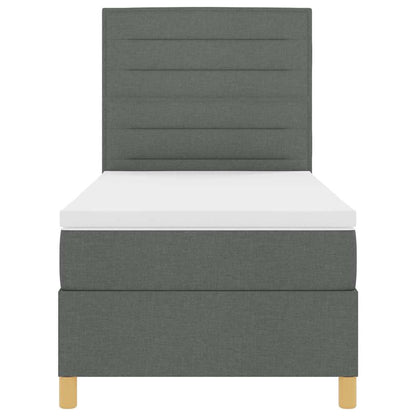 Letto a molle con materasso Grigio scuro 80 x 200 cm Tessuto | homemem39