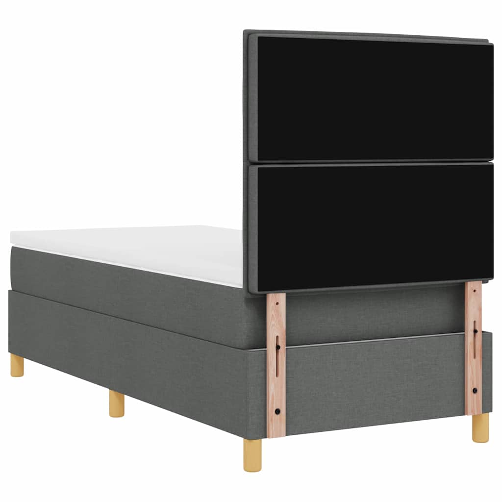 Letto a molle con materasso Grigio scuro 90 x 190 cm Tessuto | homemem39