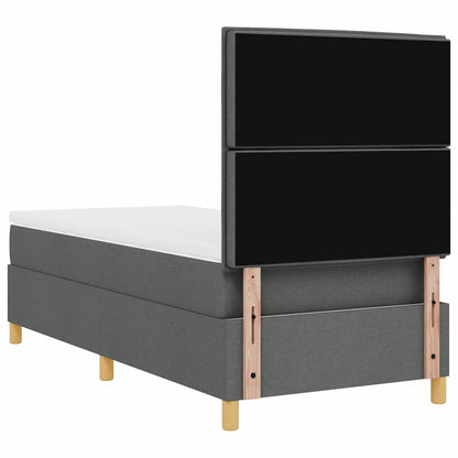 Letto a molle con materasso Grigio scuro 90 x 190 cm Tessuto | homemem39