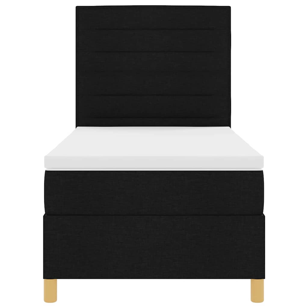 Letto a molle con materasso Nero 90 x 190 cm Tessuto | homemem39