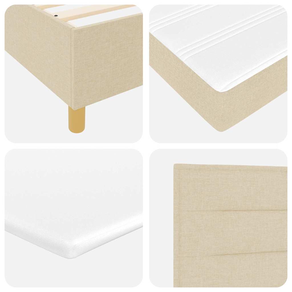 Letto a molle con materasso Crema 90 x 190 cm Tessuto | homemem39