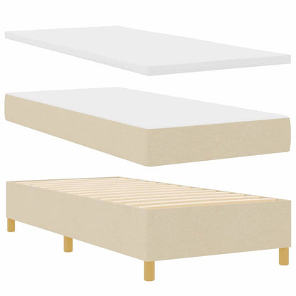 Letto a molle con materasso Crema 90 x 190 cm Tessuto