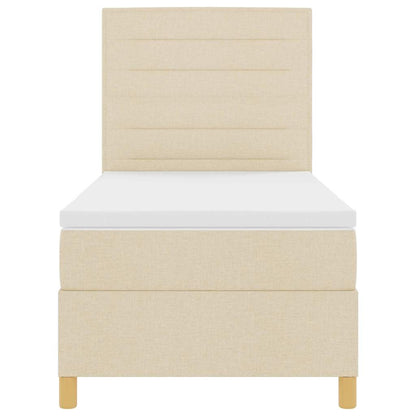 Letto a molle con materasso Crema 90 x 190 cm Tessuto | homemem39
