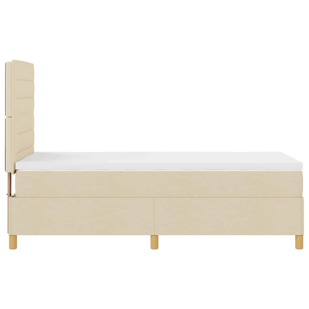 Letto a molle con materasso Crema 90 x 190 cm Tessuto | homemem39
