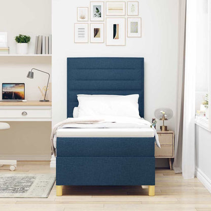 Letto a molle con materasso Blu 90 x 190 cm Tessuto | homemem39