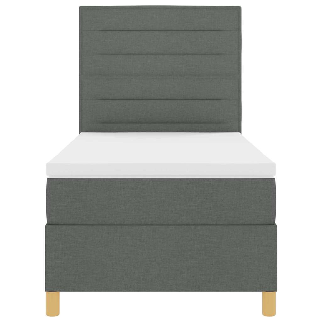 Letto a molle con materasso Grigio scuro 90 x 200 cm Tessuto | homemem39