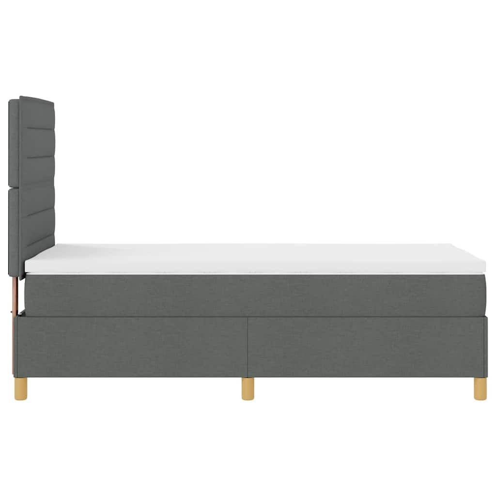 Letto a molle con materasso Grigio scuro 90 x 200 cm Tessuto | homemem39