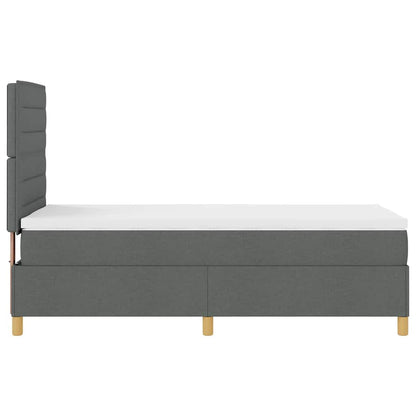 Letto a molle con materasso Grigio scuro 90 x 200 cm Tessuto | homemem39