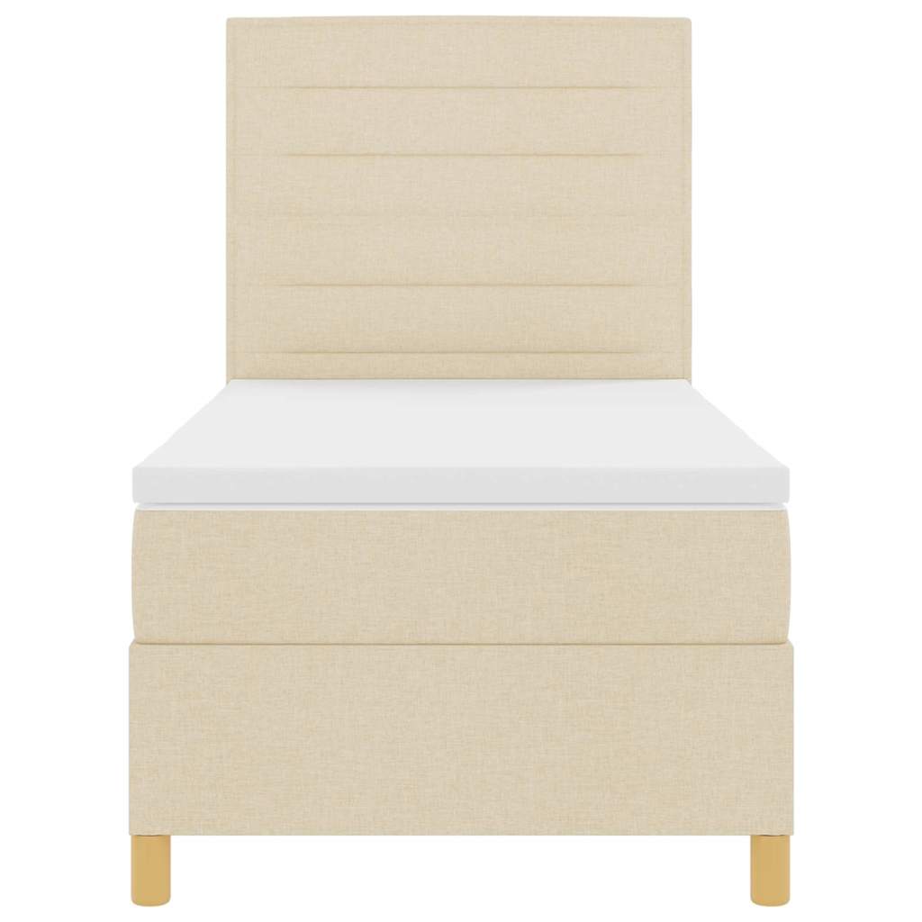 Letto a molle con materasso Crema 90 x 200 cm Tessuto | homemem39