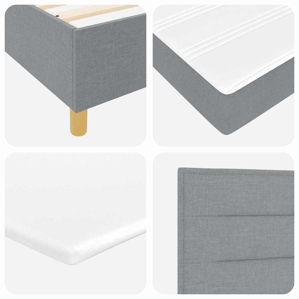 Letto a molle con materasso Grigio chiaro 100 x 200 cm Tessuto | homemem39