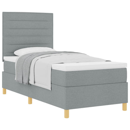 Letto a molle con materasso Grigio chiaro 100 x 200 cm Tessuto | homemem39
