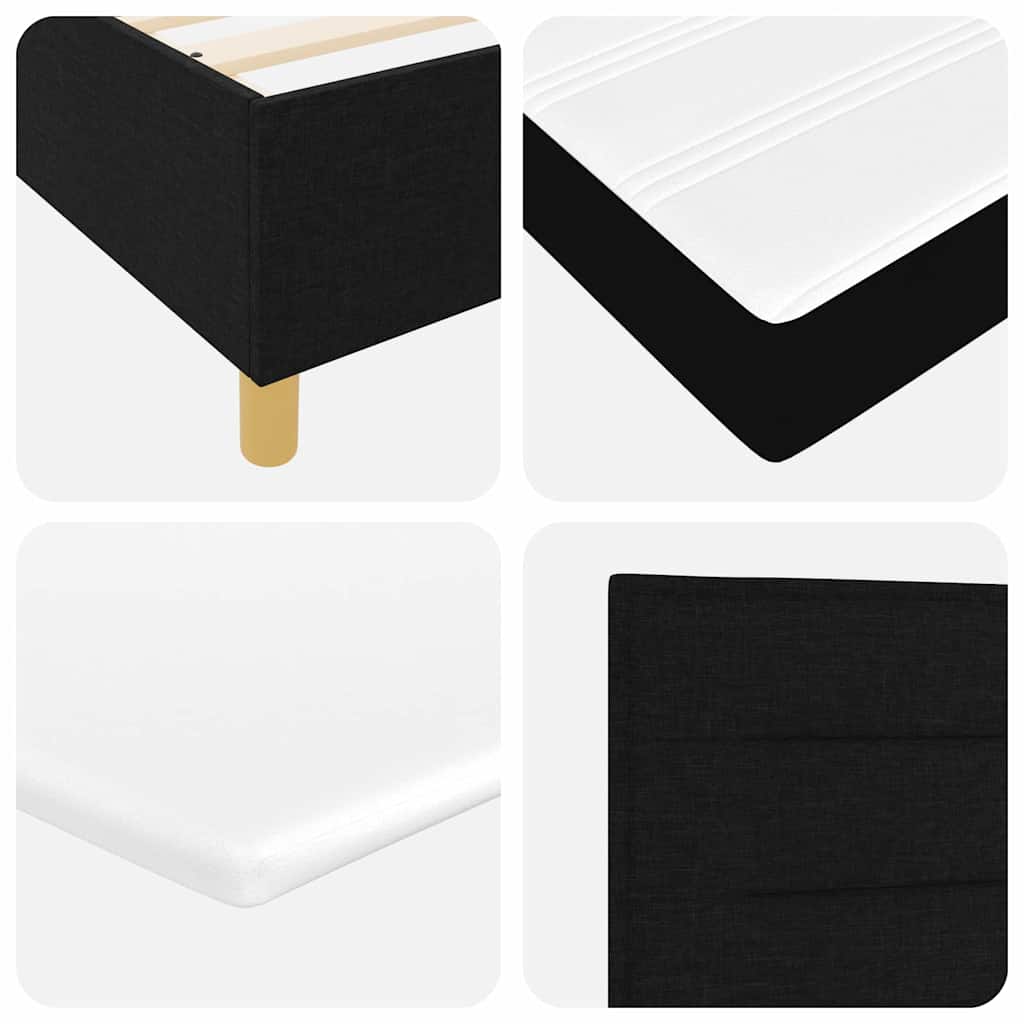 Letto a molle con materasso Nero 100 x 200 cm Tessuto | homemem39