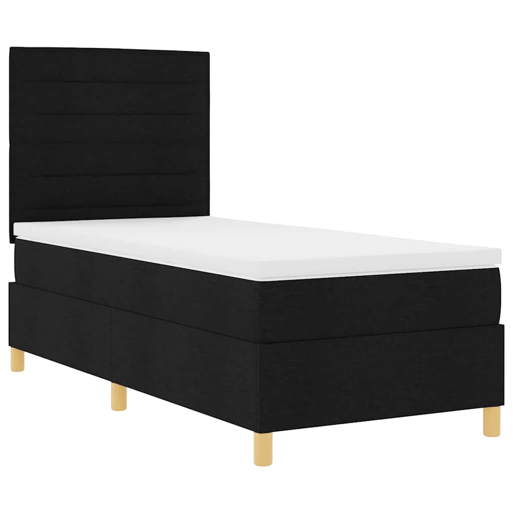 Letto a molle con materasso Nero 100 x 200 cm Tessuto | homemem39