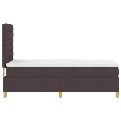 Letto a molle con materasso Marrone Scuro 100 x 200 cm Tessuto | homemem39