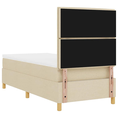 Letto a molle con materasso Crema 100 x 200 cm Tessuto | homemem39