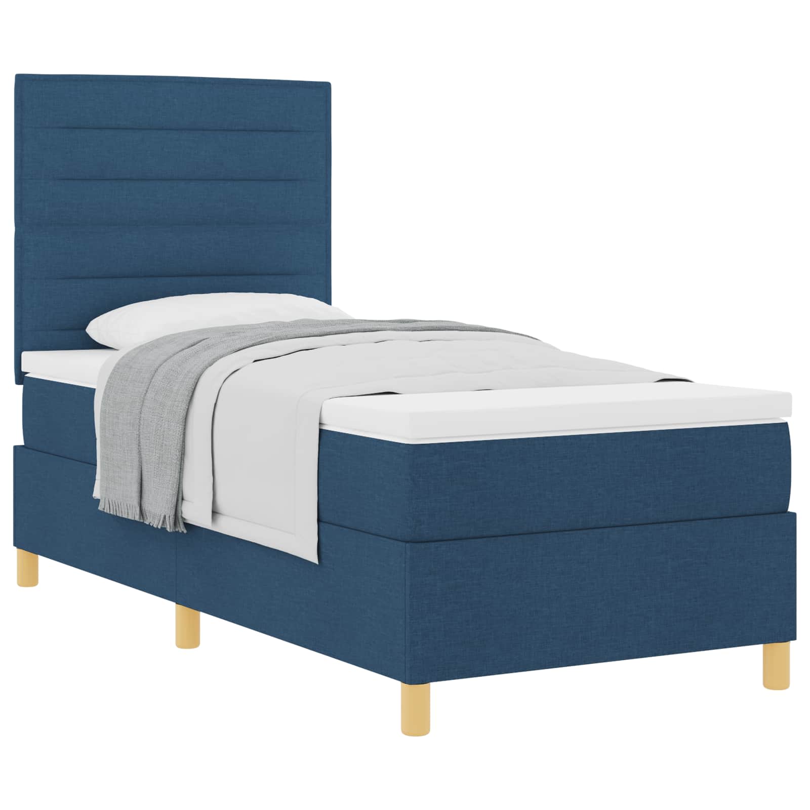 Letto a molle con materasso Blu 100 x 200 cm Tessuto | homemem39