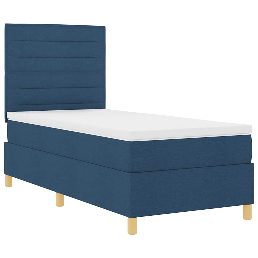 Letto a molle con materasso Blu 100 x 200 cm Tessuto | homemem39
