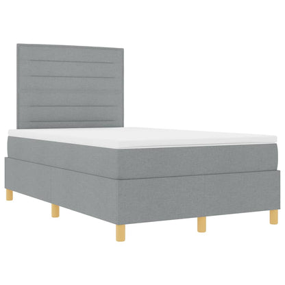 Letto a molle con materasso Grigio chiaro 120 x 190 cm Tessuto