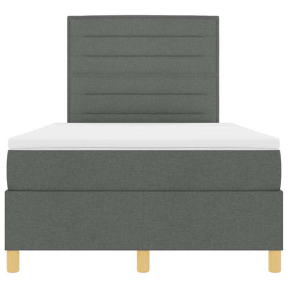 Letto a molle con materasso Grigio scuro 120 x 190 cm Tessuto