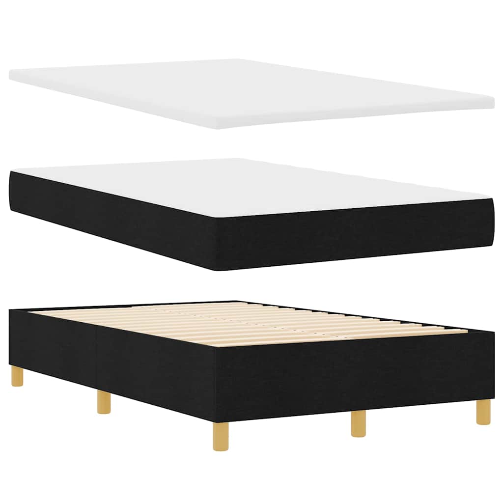 Letto a molle con materasso Nero 120 x 190 cm Tessuto | homemem39