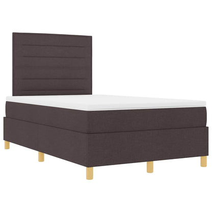 Letto a molle con materasso Marrone Scuro 120 x 190 cm Tessuto