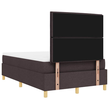 Letto a molle con materasso Marrone Scuro 120 x 190 cm Tessuto
