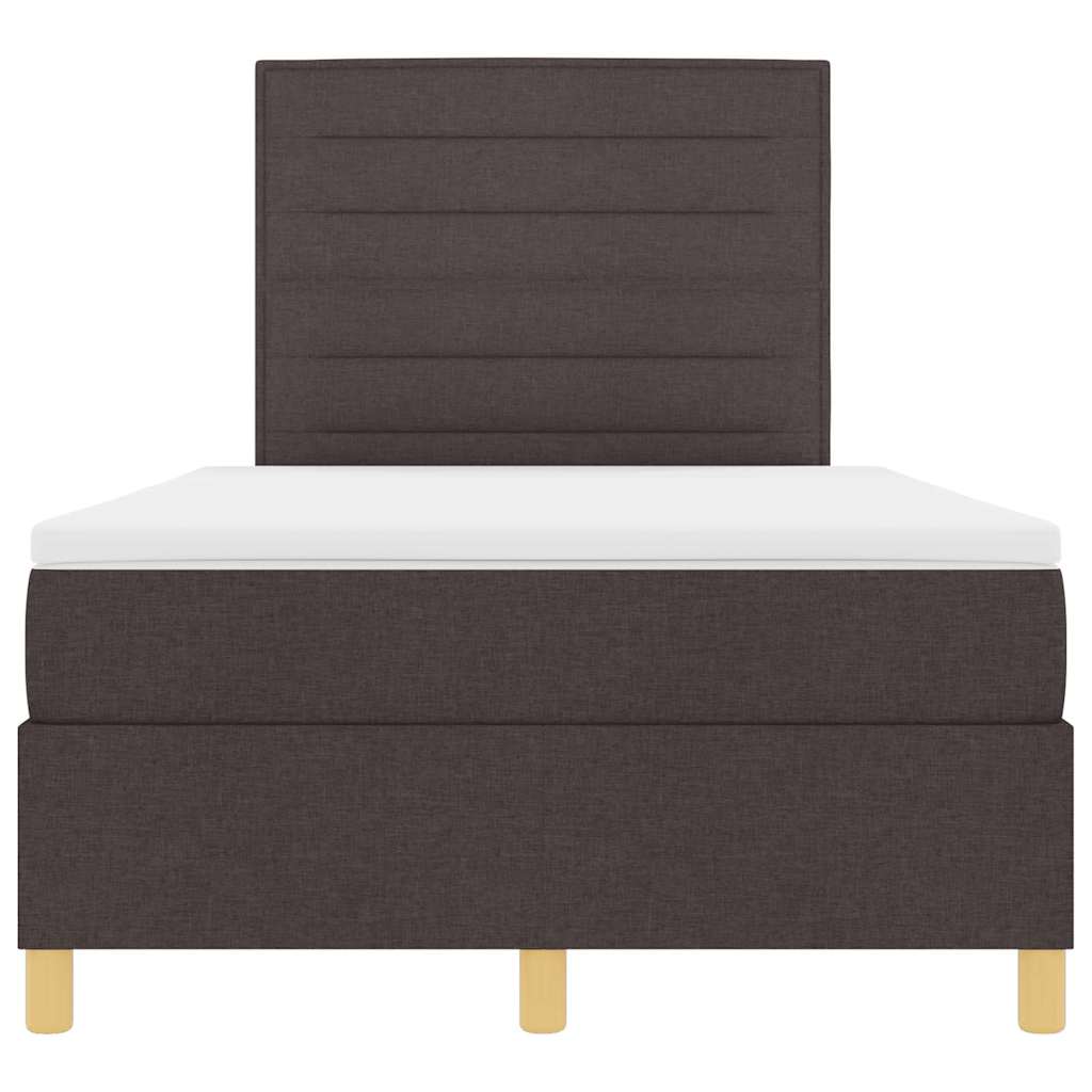 Letto a molle con materasso Marrone Scuro 120 x 190 cm Tessuto