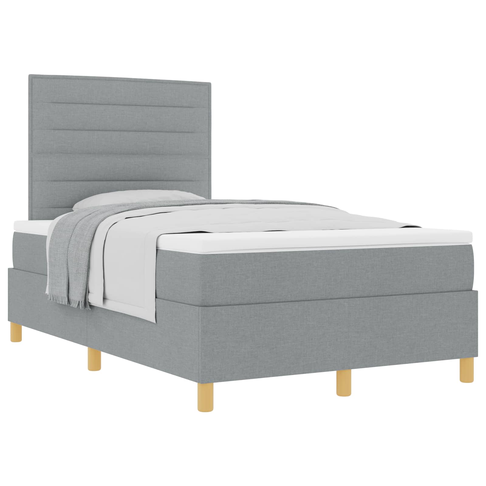 Letto a molle con materasso Grigio chiaro 120 x 200 cm Tessuto | homemem39