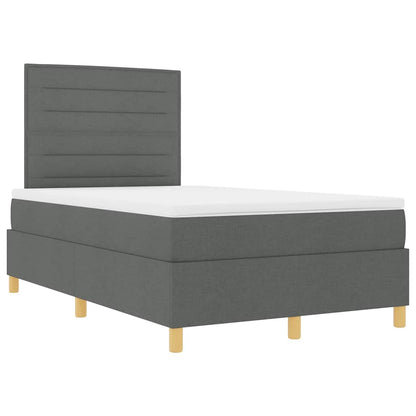 Letto a molle con testiera Grigio scuro 120 x 200 cm Tessuto