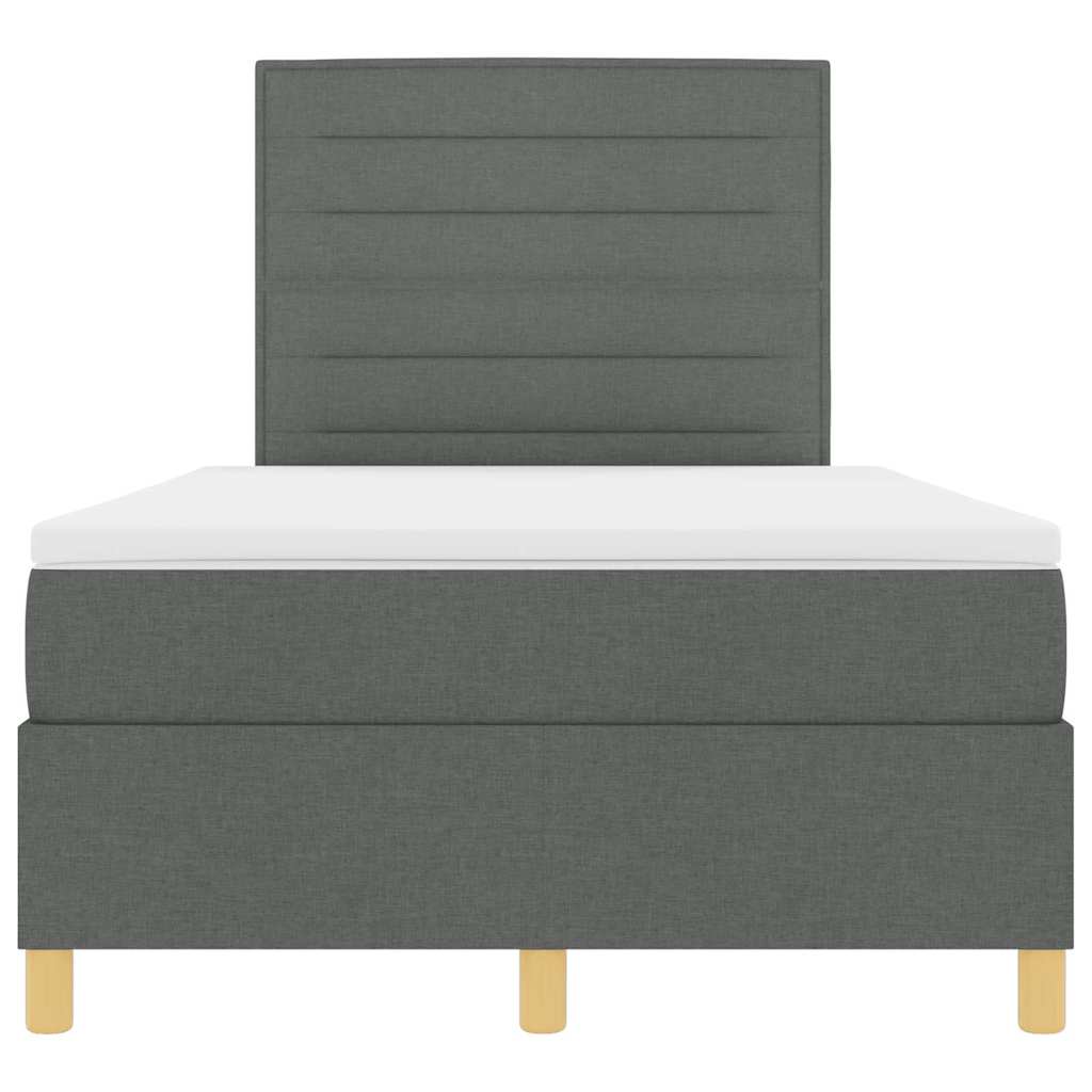 Letto a molle con testiera Grigio scuro 120 x 200 cm Tessuto