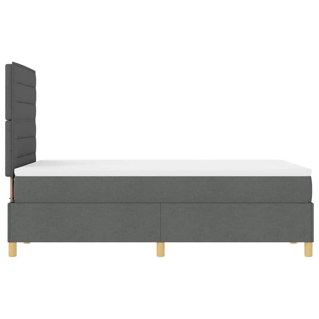 Letto a molle con testiera Grigio scuro 120 x 200 cm Tessuto