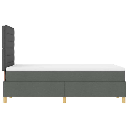 Letto a molle con testiera Grigio scuro 120 x 200 cm Tessuto