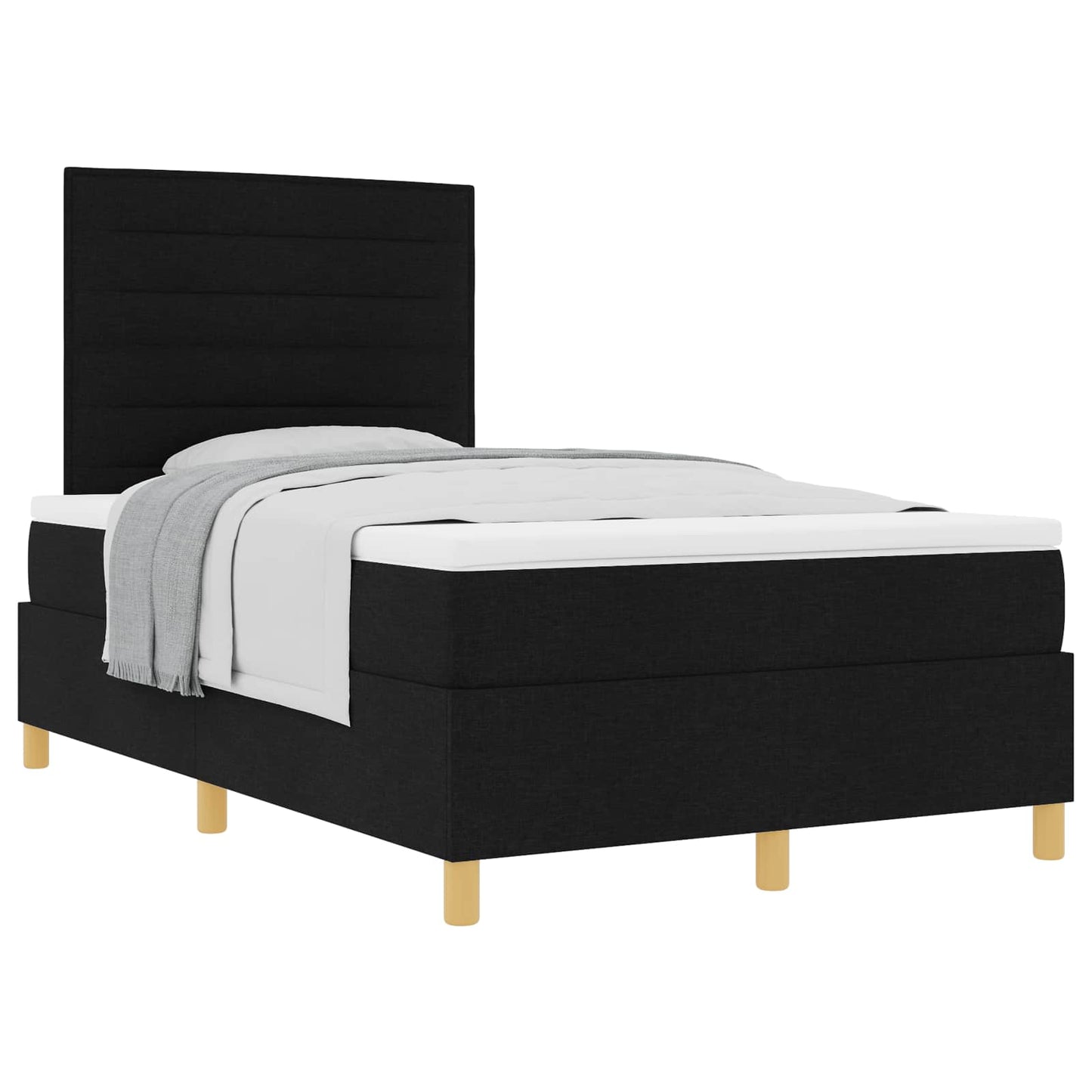 Letto a molle con materasso Nero 120 x 200 cm Tessuto | homemem39
