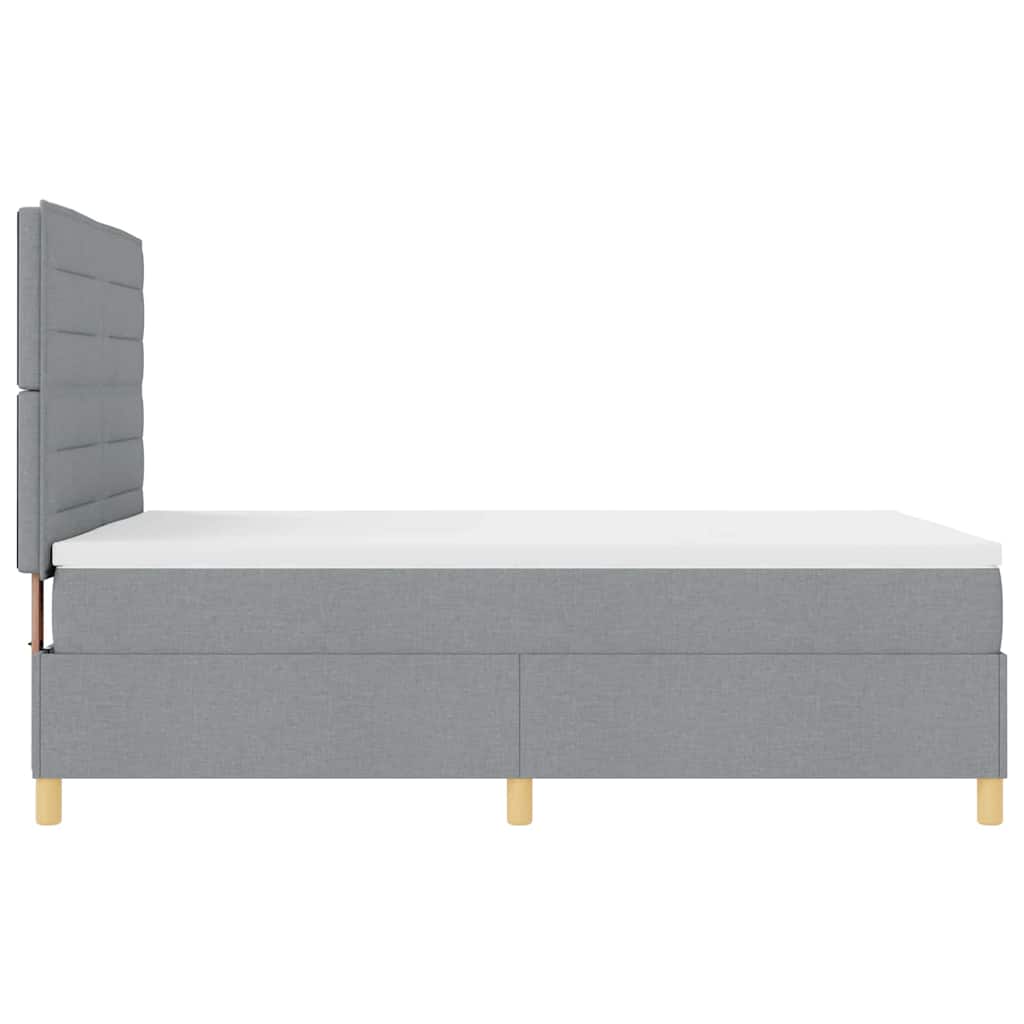 Letto a molle con materasso Grigio chiaro 140 x 190 cm Tessuto